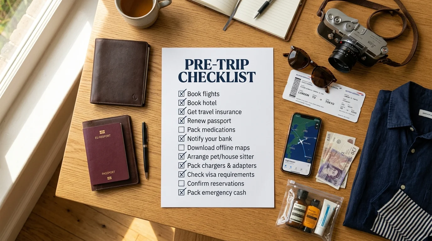 Pre-Trip Checklist: 47 Things to Do Before You Leave